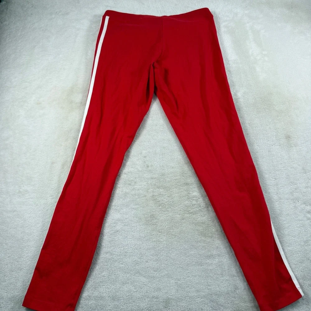 Adidas Originals Womens 3-Stripes Leggings Red White Trefoil Tights CE5438 M
